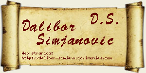 Dalibor Simjanović vizit kartica